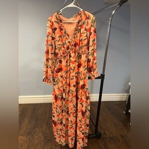 Vibrant Floral Long Sleeve Dress